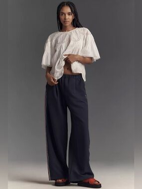 Maeve Anthropologie Pull-On Track Pants Wide-Leg Track Pants